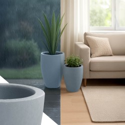 Juego de 2 macetas grises