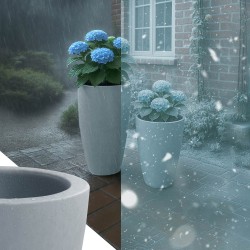 Juego de 2 macetas, 1 gris