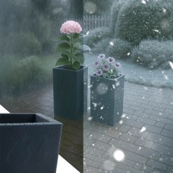 Juego de 2 macetas, color antracita