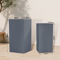 Juego de 2 macetas, color antracita