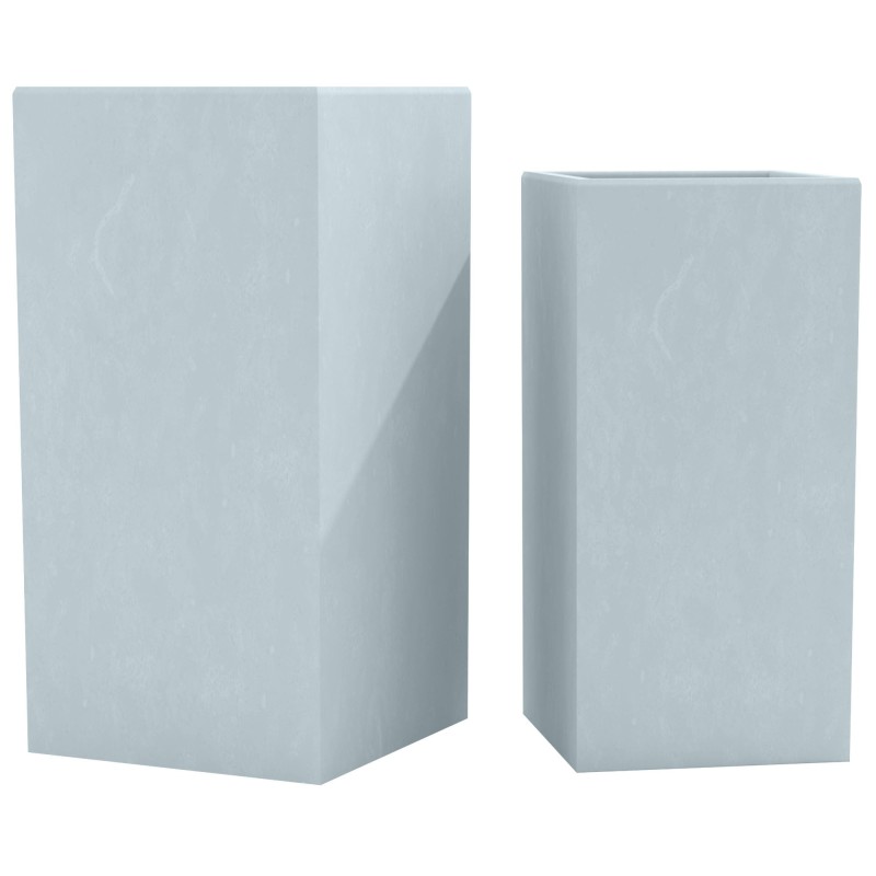 Juego de 2 macetas, 3 grises