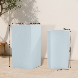 Juego de 2 macetas, 3 grises