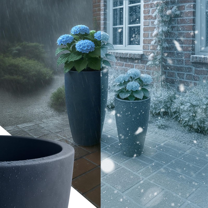 Juego de 2 macetas, 1 color antracita