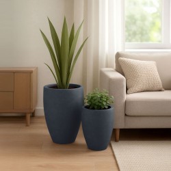 Juego de 2 macetas de color antracita