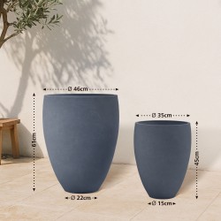 Juego de 2 macetas de color antracita
