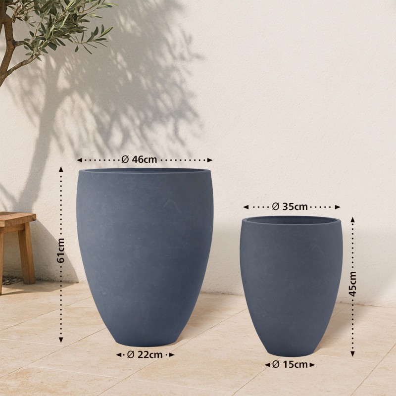 Juego de 2 macetas de color antracita