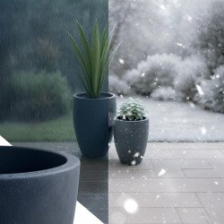 Juego de 2 macetas de color antracita