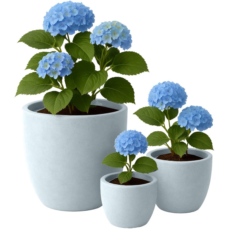 Juego de 3 macetas, 1 gris