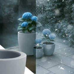 Juego de 3 macetas, 1 gris