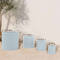 Juego de 4 macetas, 1 gris