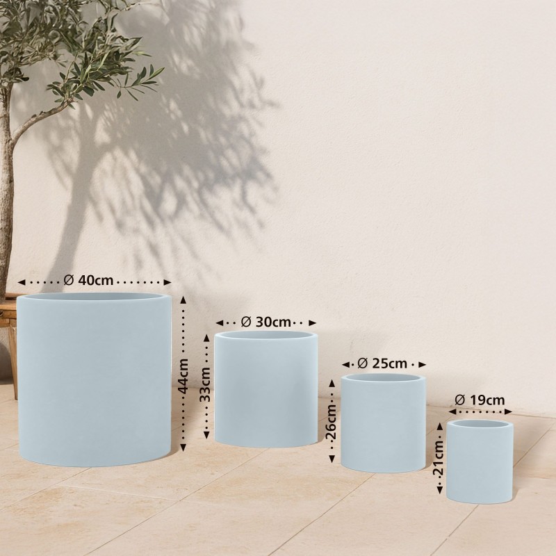 Juego de 4 macetas, 1 gris