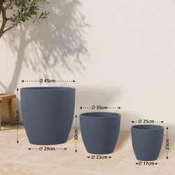 Juego de 3 macetas, 1 color antracita