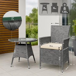 Grupo de sillas Fireda, mezcla gris