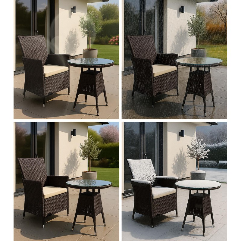 Silla Fireda, color marrón oscuro