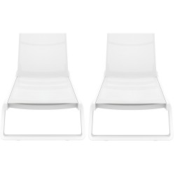 Juego de 2 tumbonas Tropic blancas