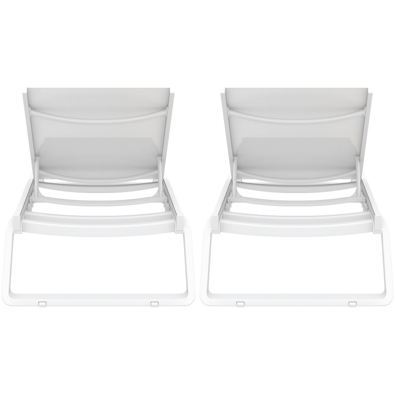 Juego de 2 tumbonas Tropic blancas