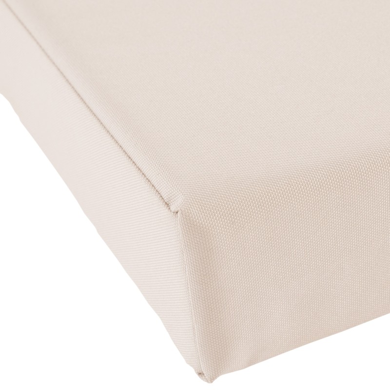 Banco mecedor Joyce con cojín, 120 cm, teca color crema