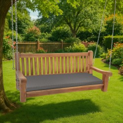 Banco mecedor Joyce con cojín de asiento, 150 cm, teca gris oscuro