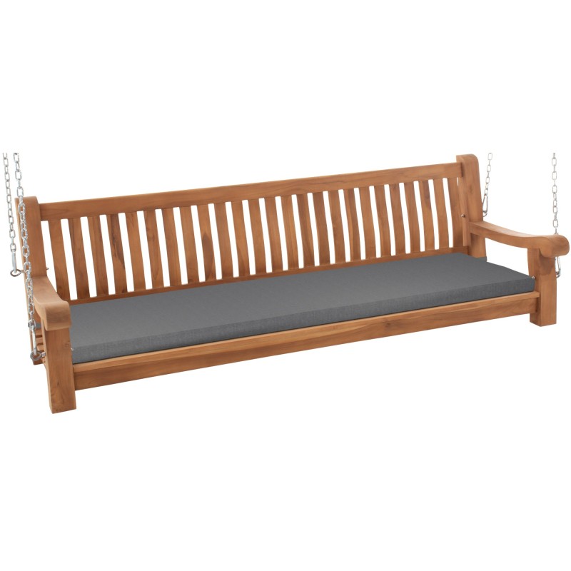 Banco mecedor Joyce con cojín de asiento, 200 cm, teca gris oscuro