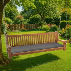 Banco mecedor Joyce con cojín de asiento, 200 cm, teca gris oscuro