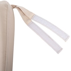 Banco mecedor Joyce con cojín, 220 cm, teca color crema