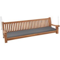 Banco mecedor Joyce con cojín de asiento, 220 cm, teca gris oscuro