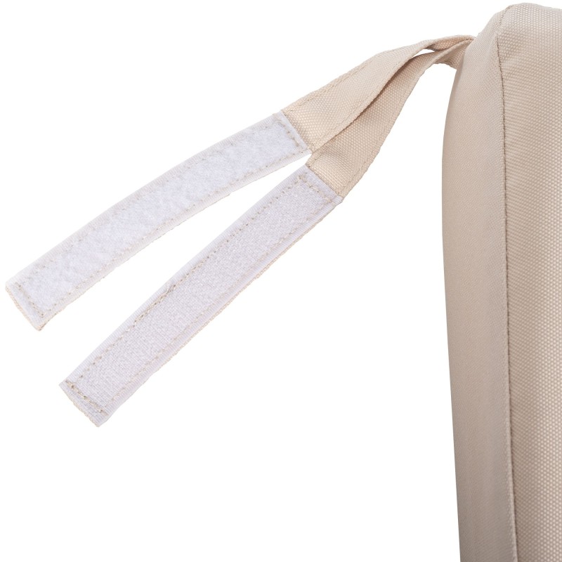 Banco Jackson de teca con cojín de asiento, 150 cm + teca color crema