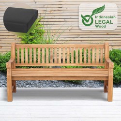 Banco Jackson de teca con cojín de asiento, 180 cm + teca gris oscuro