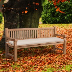 Banco Jackson de teca con cojín de asiento de 200 cm + teca color crema