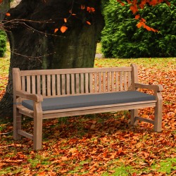 Banco Jackson de teca con cojín de asiento, 200 cm + teca gris oscuro