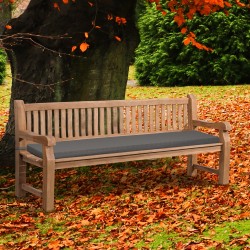 Banco Jackson de teca con cojín de asiento, 220 cm + teca gris oscuro