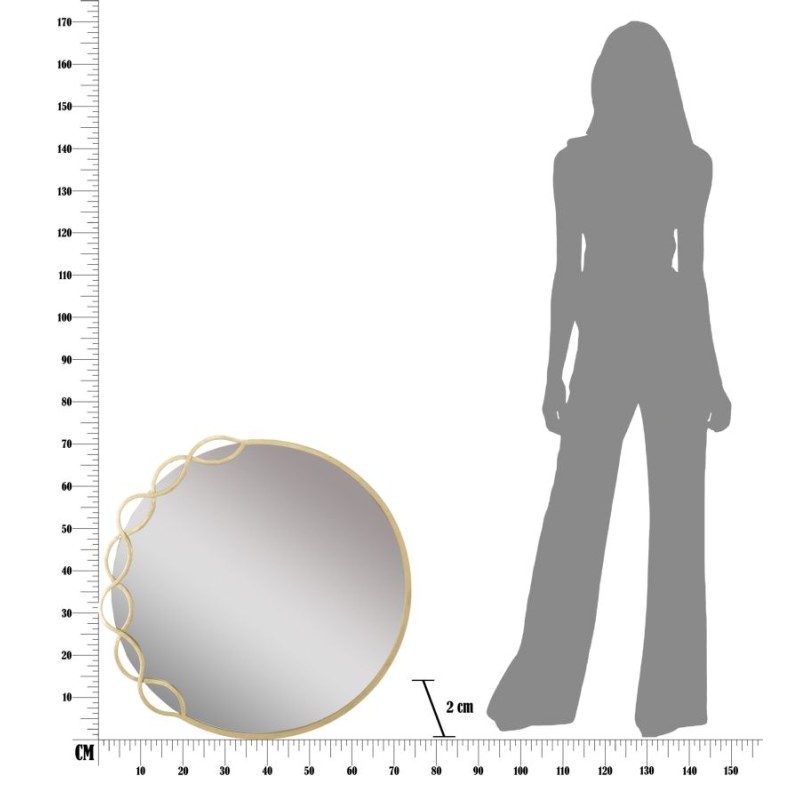 Espejo de pared Eleonor 73,5 x 2 x 72 cm – Curvas delicadas y estilo atemporal para un interior elegante