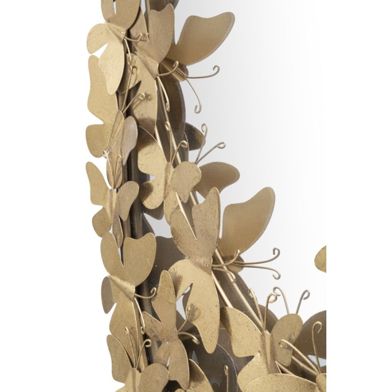 Espejo de pared ovalado con forma de mariposa, 59 x 3 x 89,5 cm (espejo: 46 x 78 cm) – Elegante diseño de mariposa con colgante 