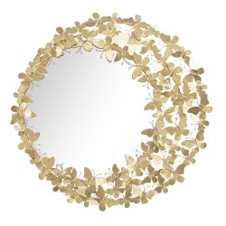 Espejo de pared Glamour Butterfly Ø81,5 x 3,5 cm (espejo Ø55 cm) – Un toque de romanticismo y un brillo delicado