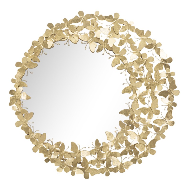 Espejo de pared Glamour Butterfly Ø81,5 x 3,5 cm (espejo Ø55 cm) – Un toque de romanticismo y un brillo delicado