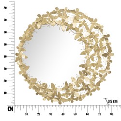 Espejo de pared Glamour Butterfly Ø81,5 x 3,5 cm (espejo Ø55 cm) – Un toque de romanticismo y un brillo delicado