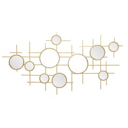 Espejo de pared Gloxy 117x4,5x61 cm (espejos Ø18–13–8 cm) – Diseño artístico y reflejos contemporáneos