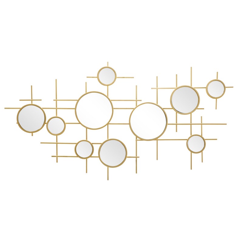 Espejo de pared Gloxy 117x4,5x61 cm (espejos Ø18–13–8 cm) – Diseño artístico y reflejos contemporáneos
