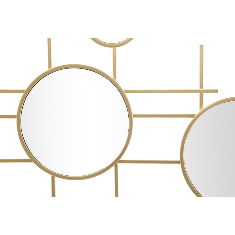 Espejo de pared Gloxy 117x4,5x61 cm (espejos Ø18–13–8 cm) – Diseño artístico y reflejos contemporáneos