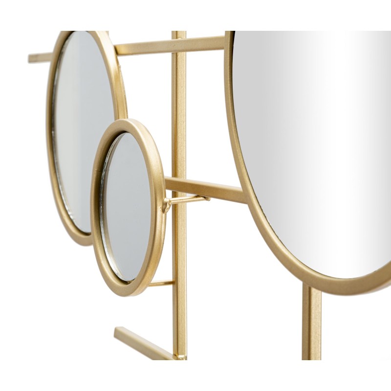 Espejo de pared Gloxy 117x4,5x61 cm (espejos Ø18–13–8 cm) – Diseño artístico y reflejos contemporáneos