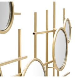 Espejo de pared Gloxy 117x4,5x61 cm (espejos Ø18–13–8 cm) – Diseño artístico y reflejos contemporáneos