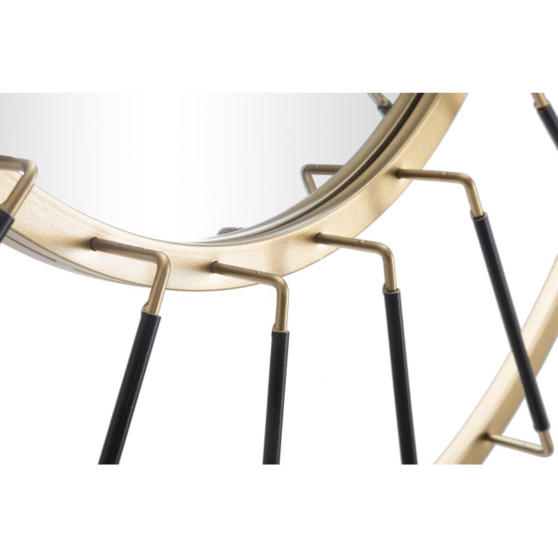 Espejo de pared Glam Dark Ø81x6,5 cm (espejo Ø41,5 cm) – Modernidad oscura y elegancia absoluta