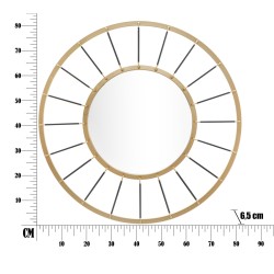 Espejo de pared Glam Dark Ø81x6,5 cm (espejo Ø41,5 cm) – Modernidad oscura y elegancia absoluta