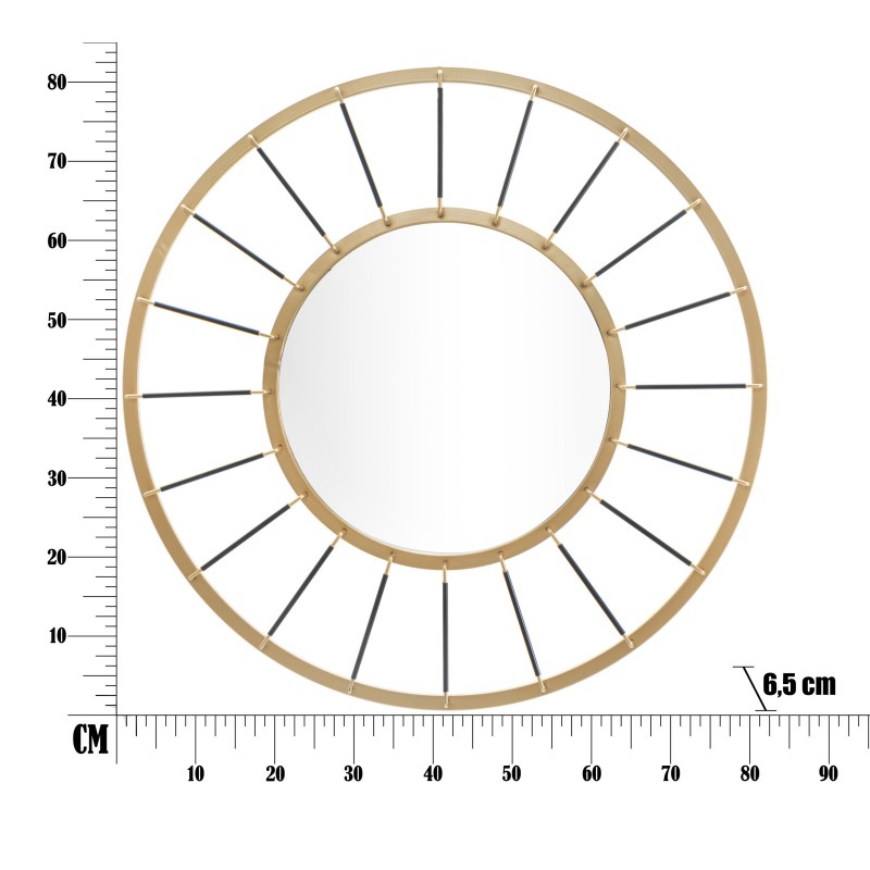 Espejo de pared Glam Dark Ø81x6,5 cm (espejo Ø41,5 cm) – Modernidad oscura y elegancia absoluta