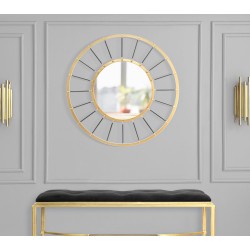 Espejo de pared Glam Dark Ø81x6,5 cm (espejo Ø41,5 cm) – Modernidad oscura y elegancia absoluta