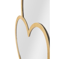 Espejo de pared doble corazón glamuroso 65x2x50 cm – Amor y luz en un diseño refinado