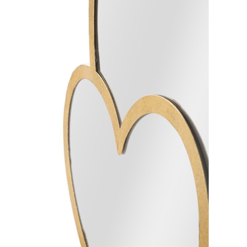 Espejo de pared doble corazón glamuroso 65x2x50 cm – Amor y luz en un diseño refinado