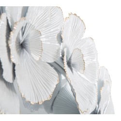 Espejo de pared floral blanco de 82 x 2,6 x 85,5 cm – Romance floral y pureza luminosa