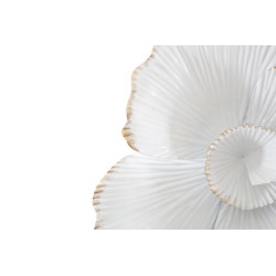 Espejo de pared floral blanco de 82 x 2,6 x 85,5 cm – Romance floral y pureza luminosa