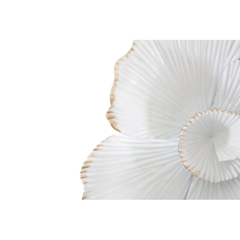 Espejo de pared floral blanco de 82 x 2,6 x 85,5 cm – Romance floral y pureza luminosa